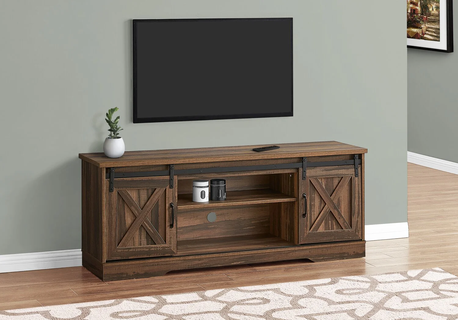 Vallence 60" TV Stand - Brown - Image 4