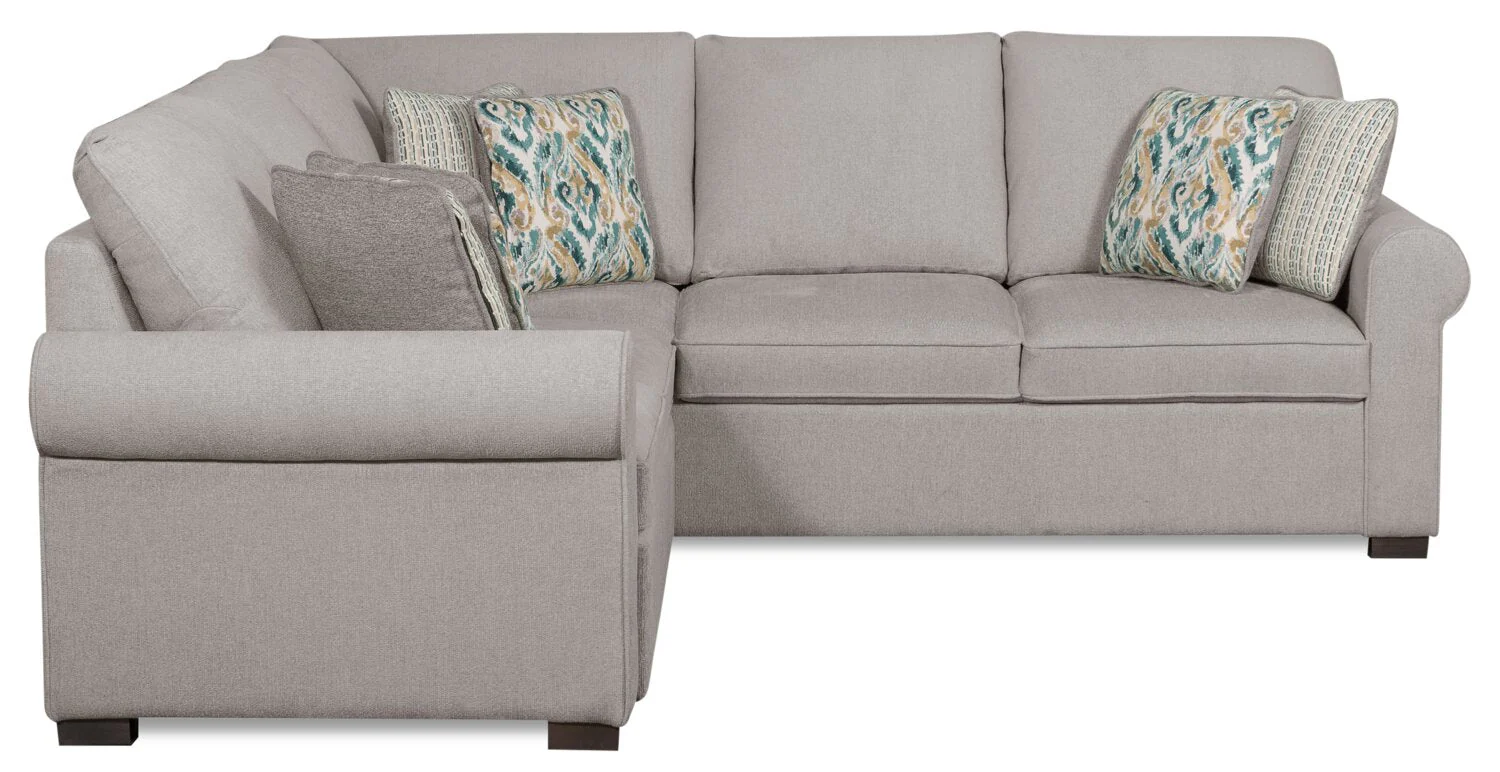 Valley 2-Piece Left-Facing Chenille Sectional - Grey - Image 2