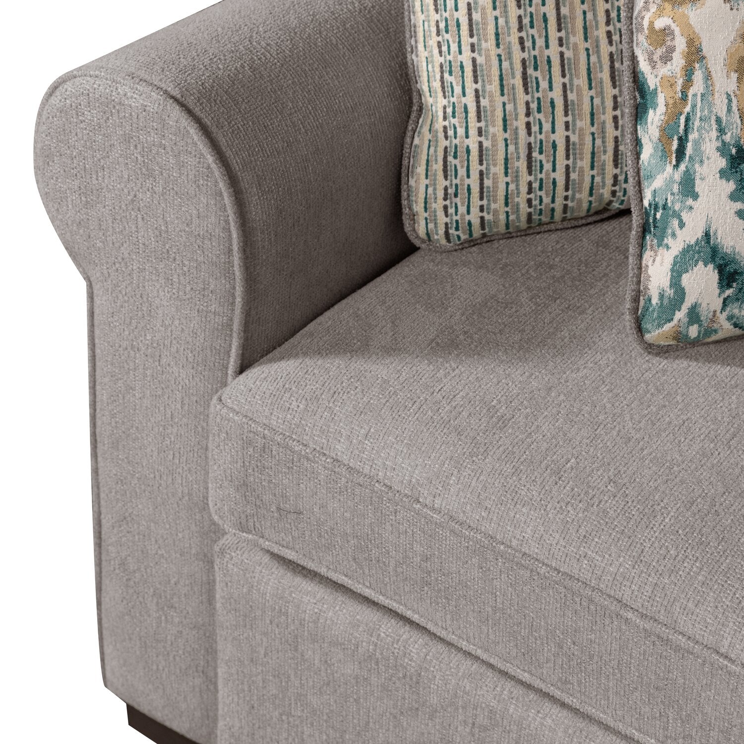 Valley 2-Piece Left-Facing Chenille Sectional - Grey - Image 4