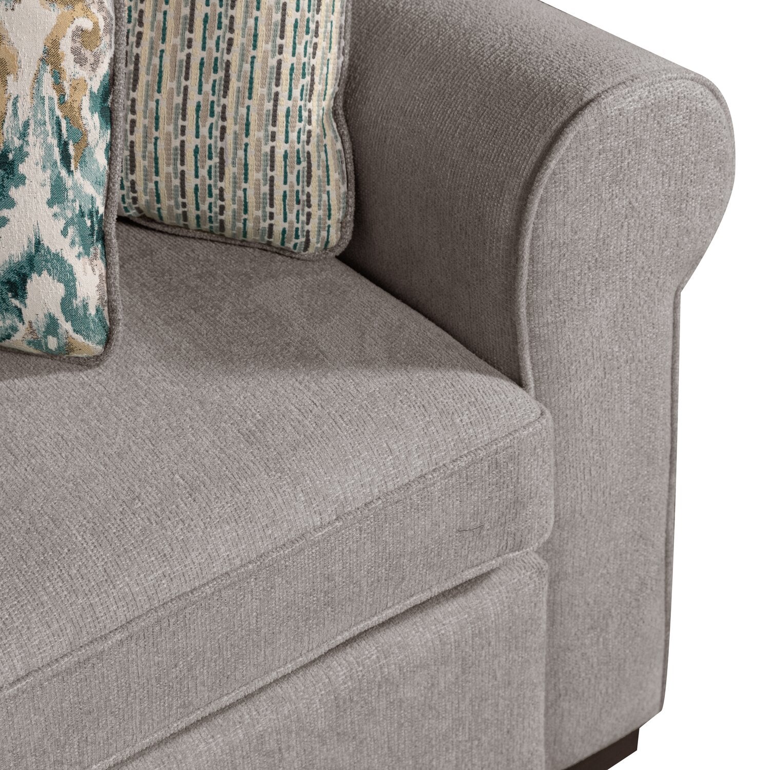 Valley 2-Piece Right-Facing Chenille Sectional - Grey - Image 6