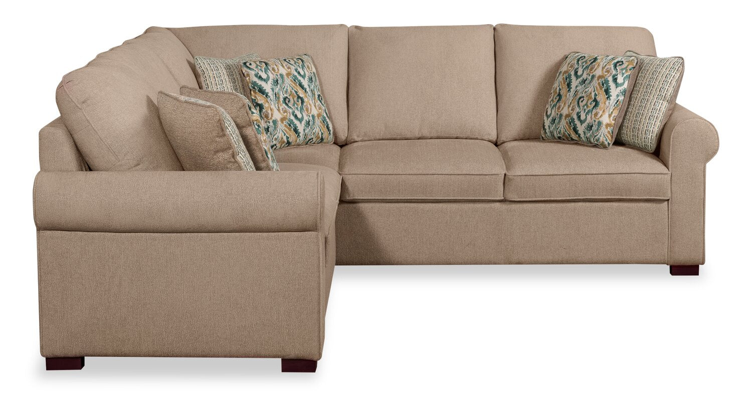 Valley 2-Piece Right-Facing Chenille Sectional - Taupe - Image 2