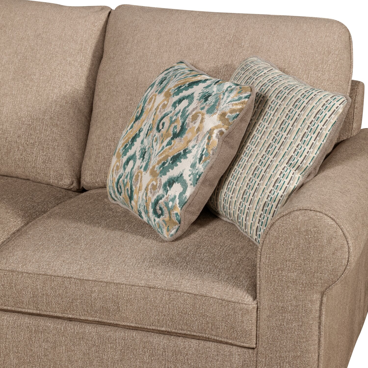 Valley 2-Piece Right-Facing Chenille Sectional - Taupe - Image 4