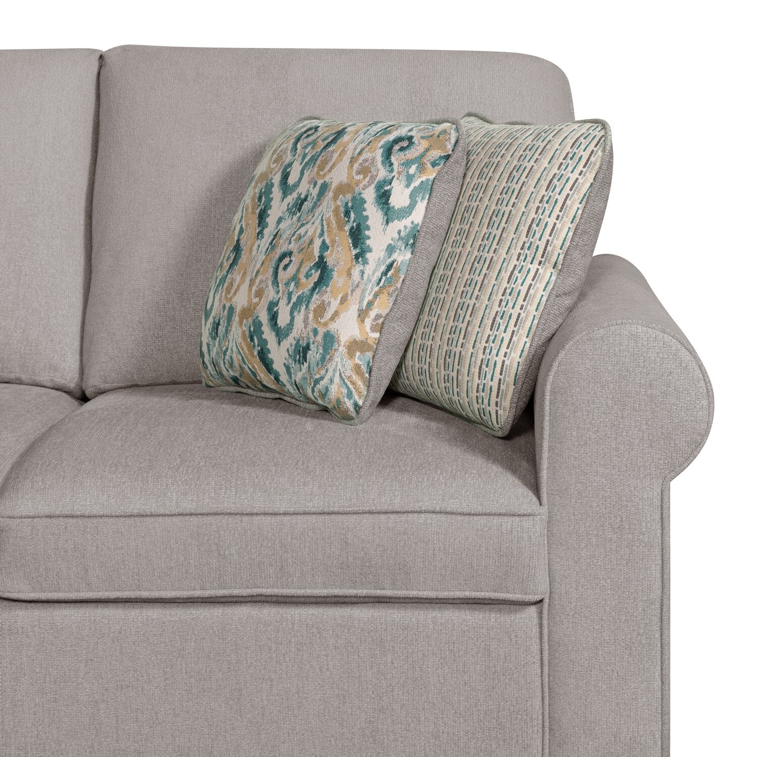 Valley 2-Piece Right-Facing Chenille Sectional with Sleeper Sofa - Grey - Image 10