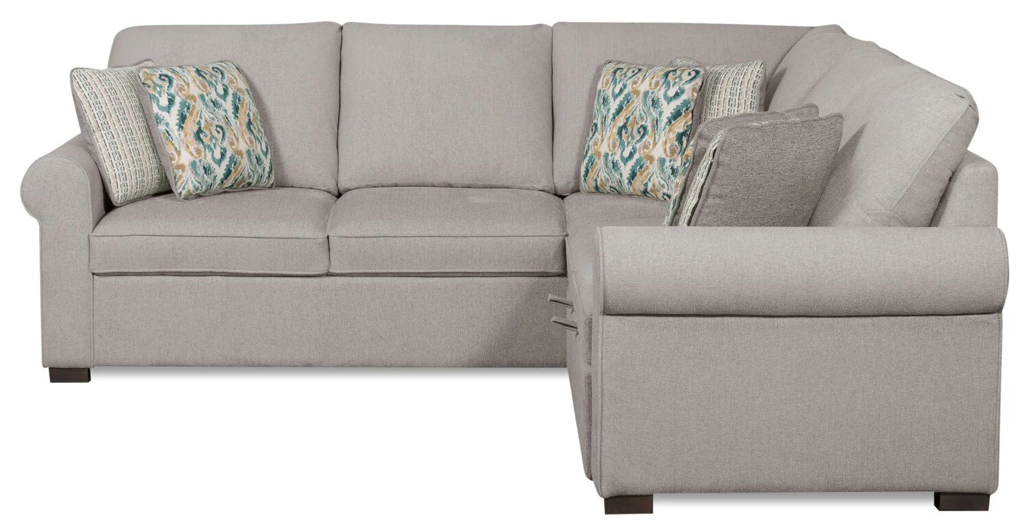 Valley 2-Piece Right-Facing Chenille Sectional with Sleeper Sofa - Grey - Image 3