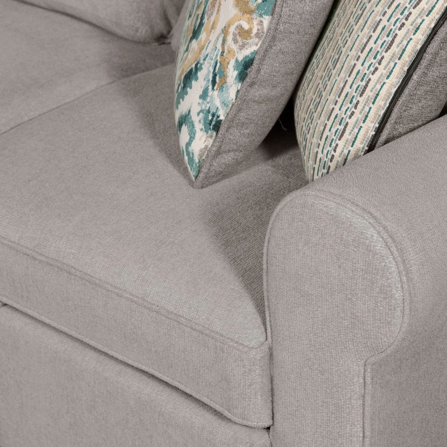 Valley 2-Piece Right-Facing Chenille Sectional with Sleeper Sofa - Grey - Image 9