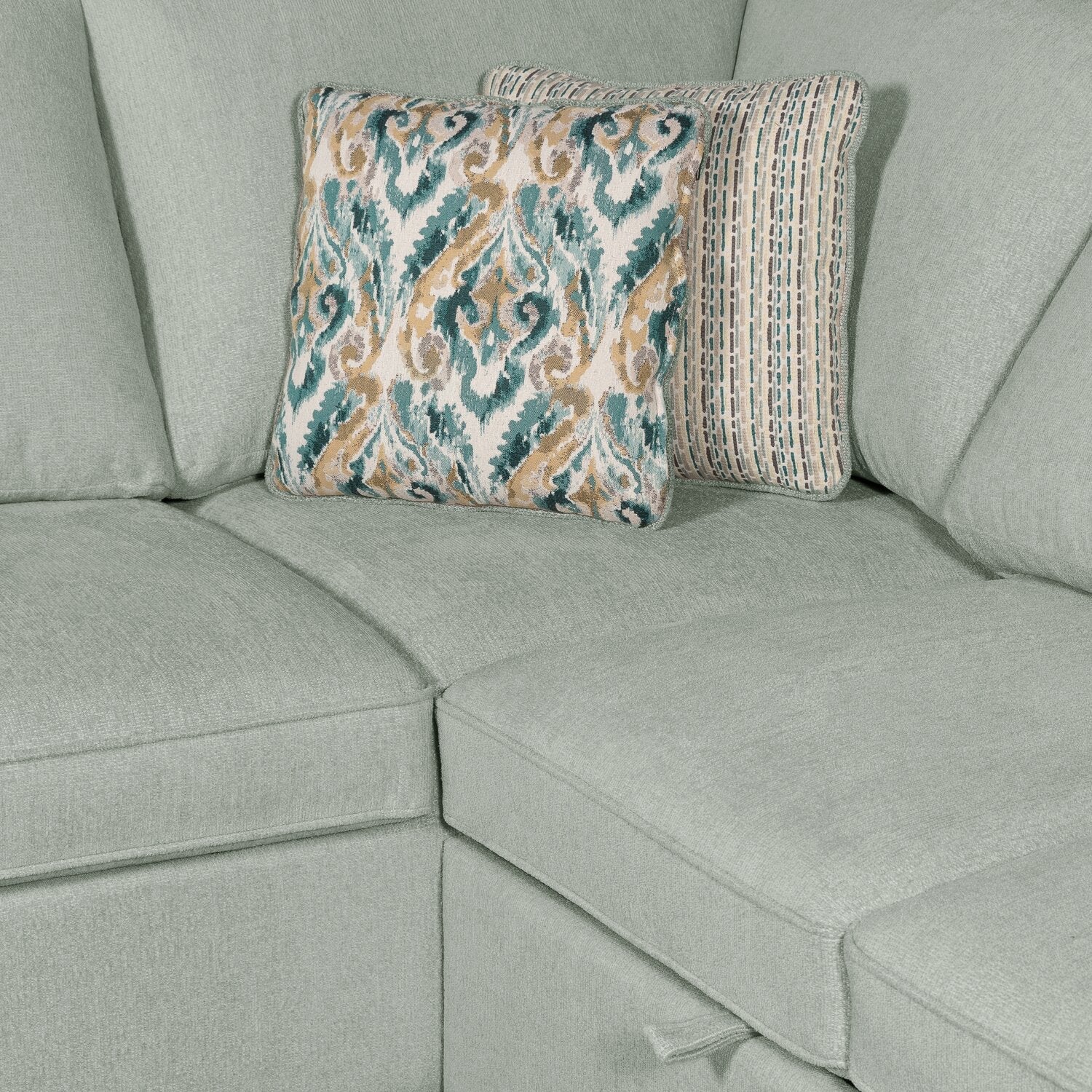 Valley 2-Piece Right-Facing Chenille Sectional with Sleeper Sofa - Seafoam - Image 5