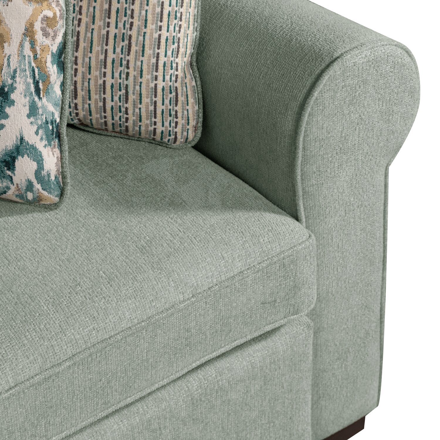 Valley 2-Piece Right-Facing Chenille Sectional with Sleeper Sofa - Seafoam - Image 9
