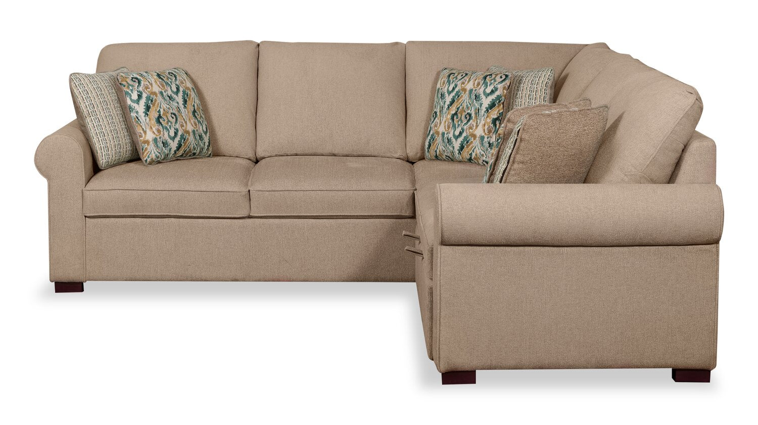 Valley 2-Piece Right-Facing Chenille Sectional with Sleeper Sofa - Taupe - Image 3