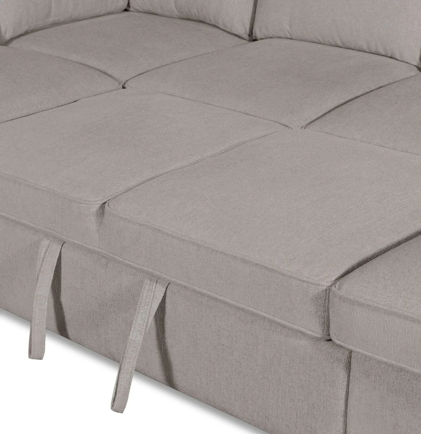 Valley 3-Piece Chenille Right-Facing Sleeper Sectional - Grey - Image 8