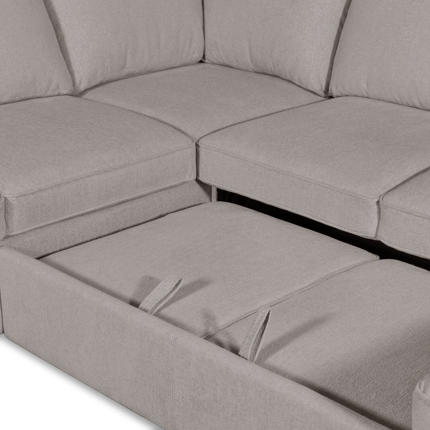 Valley 3-Piece Chenille Right-Facing Sleeper Sectional - Grey - Image 9