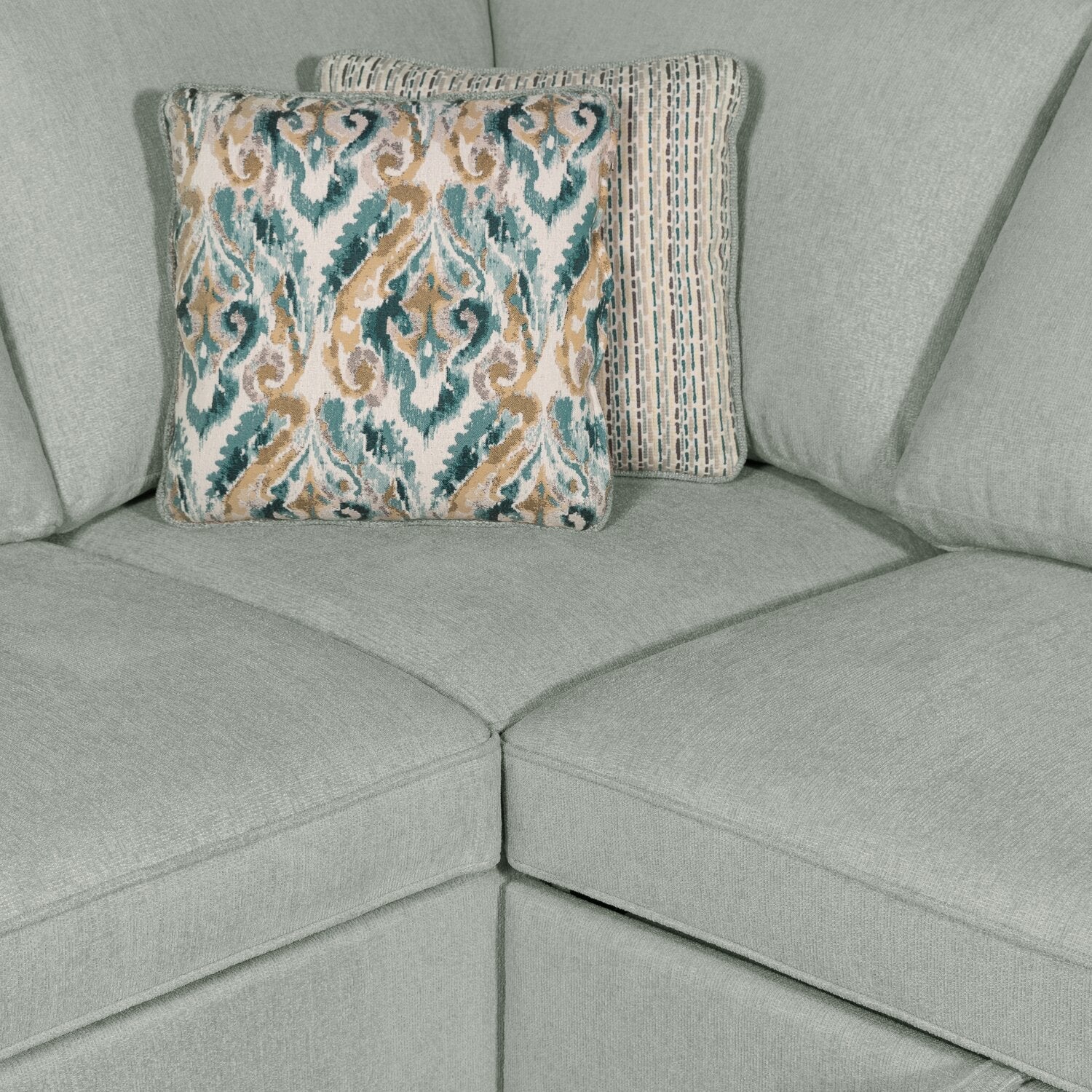 Valley 3-Piece Chenille Right-Facing Sleeper Sectional - Seafoam - Image 6