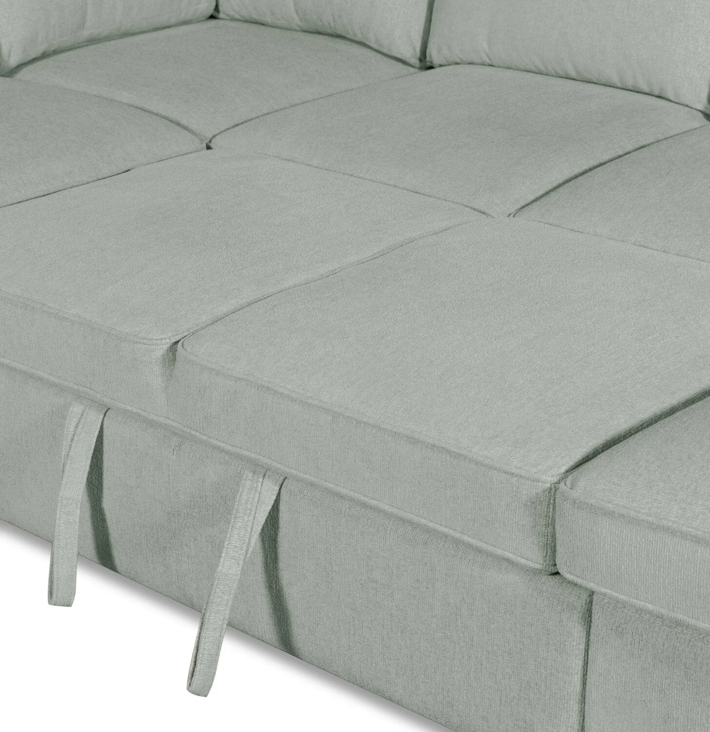 Valley 3-Piece Chenille Right-Facing Sleeper Sectional - Seafoam - Image 7