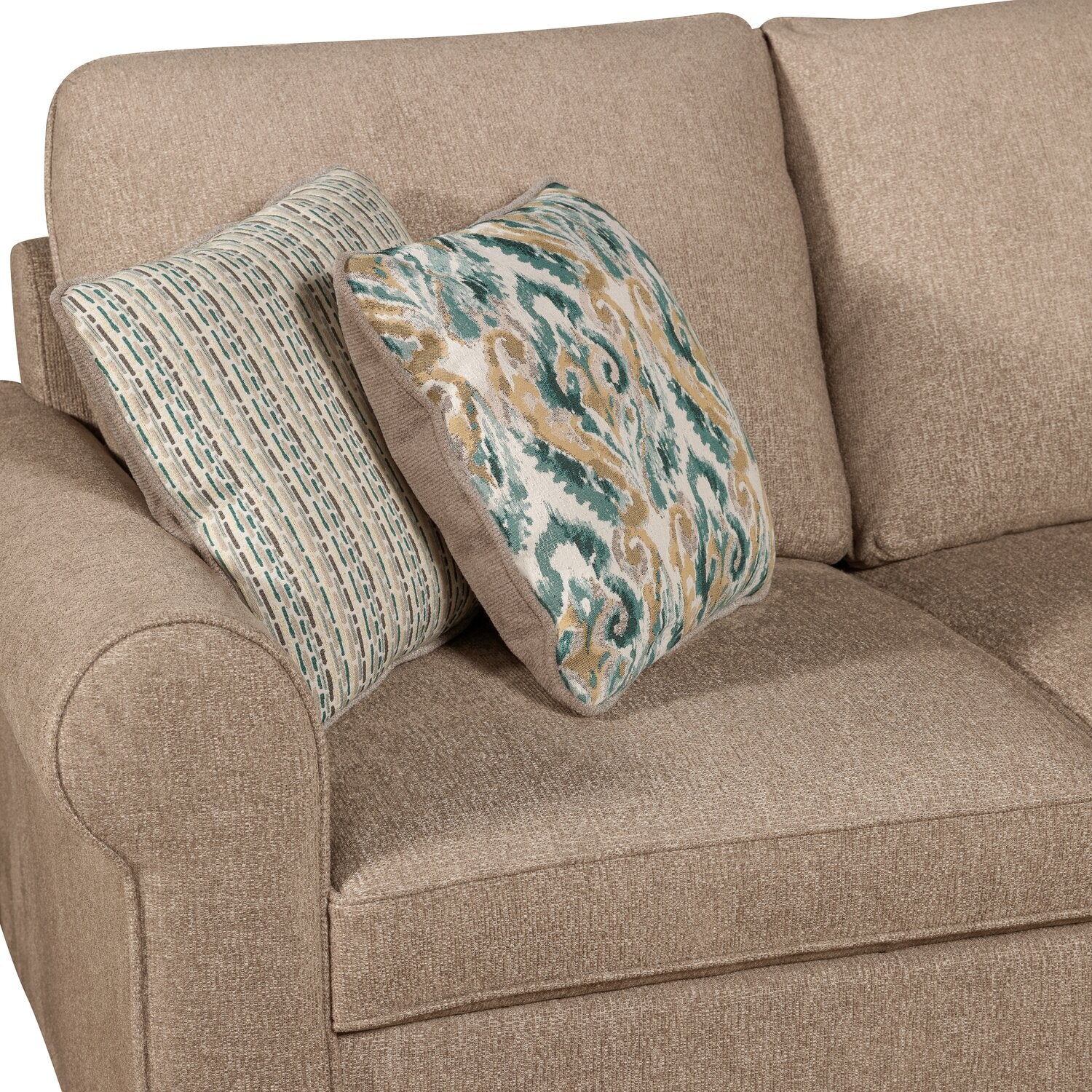 Valley 3-Piece Chenille Right-Facing Sleeper Sectional - Taupe - Image 5