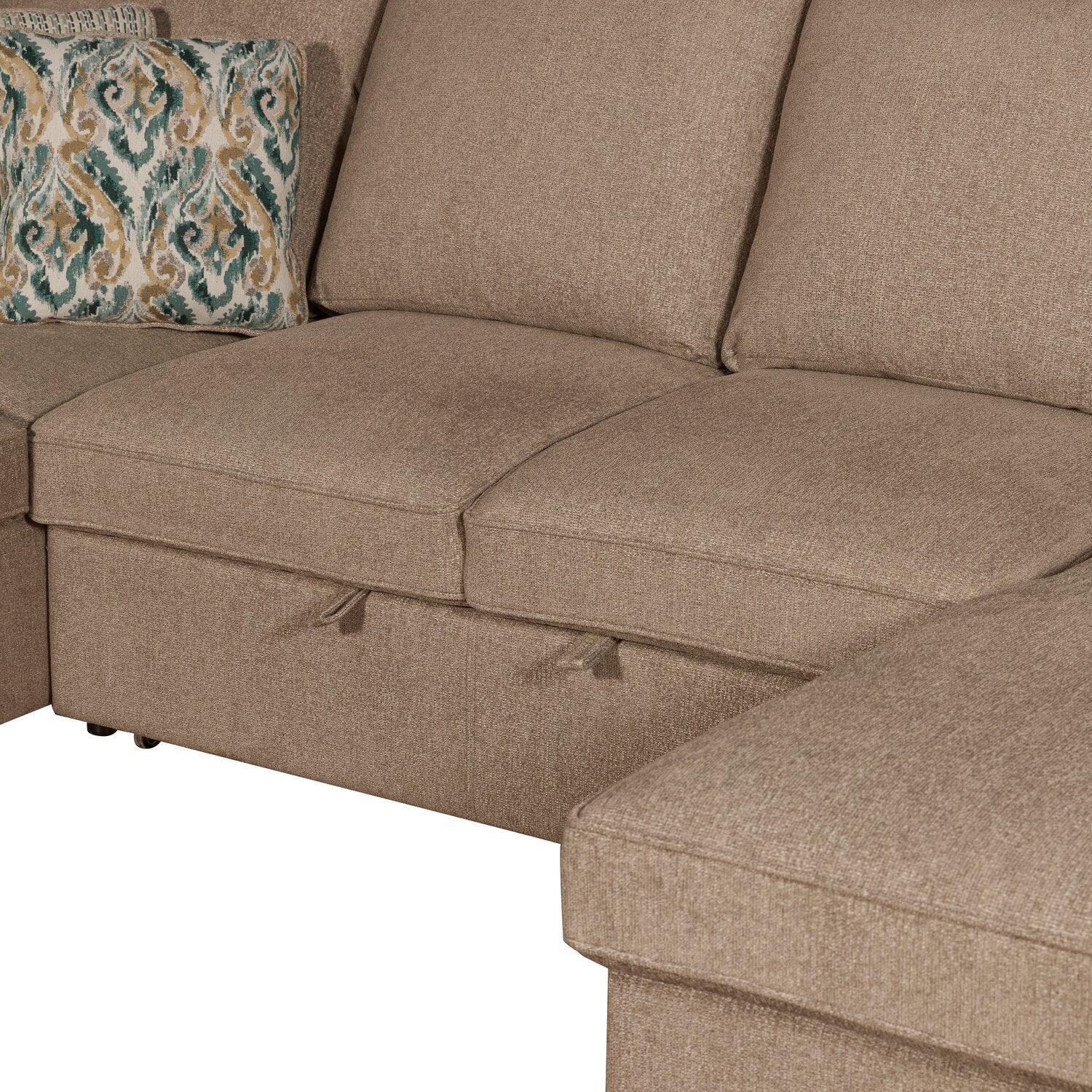 Valley 3-Piece Chenille Right-Facing Sleeper Sectional - Taupe - Image 8