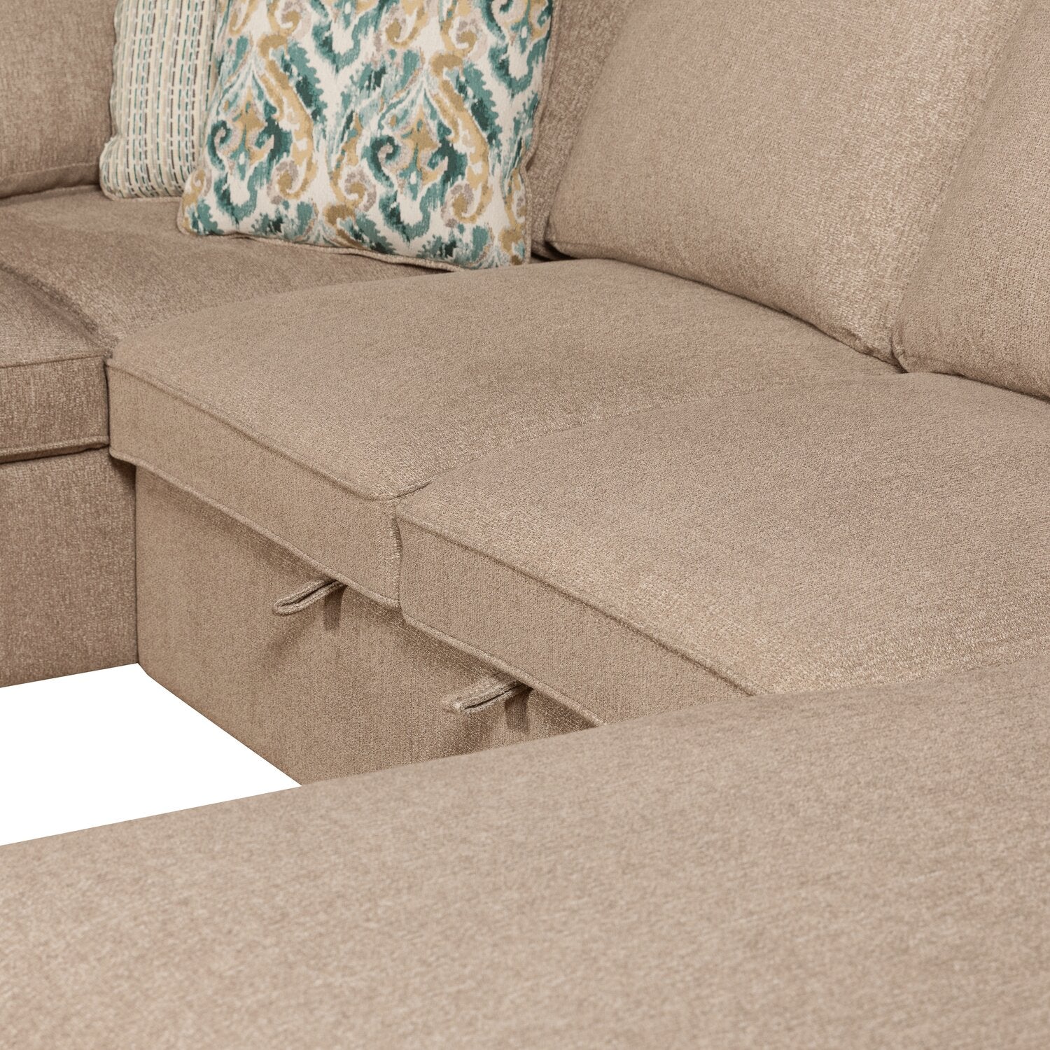 Valley 3-Piece Chenille Right-Facing Sleeper Sectional - Taupe - Image 9
