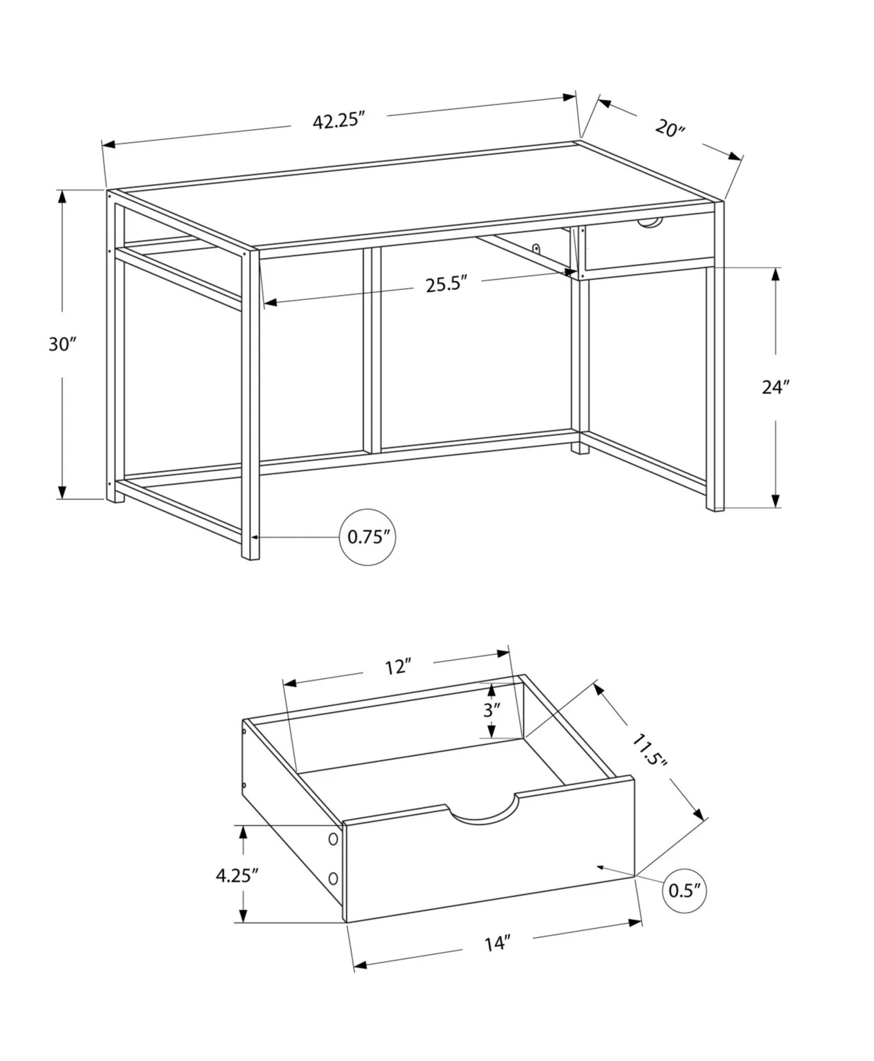 Vergas Desk - Black - Image 4