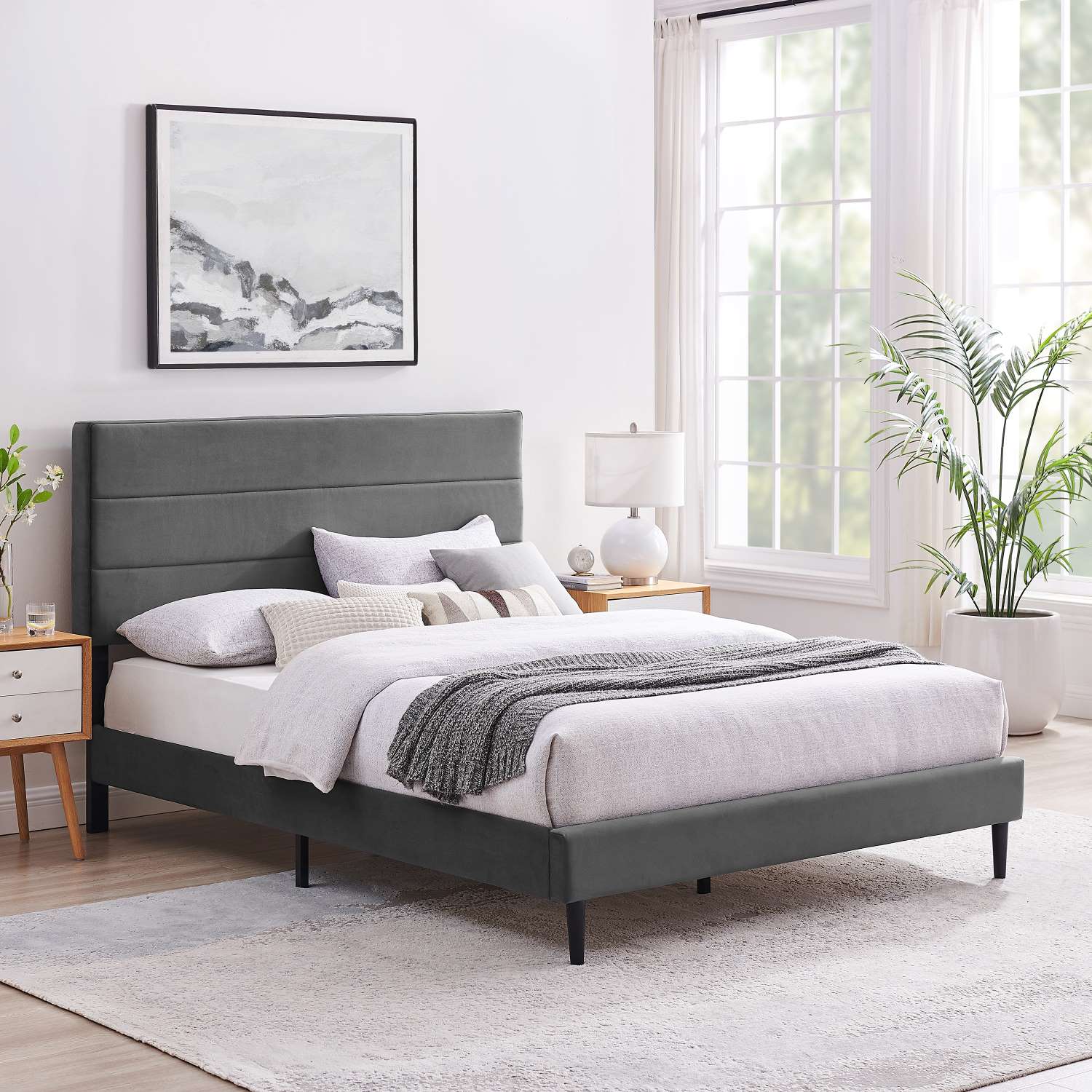 Victor King Bed - Grey - Image 2