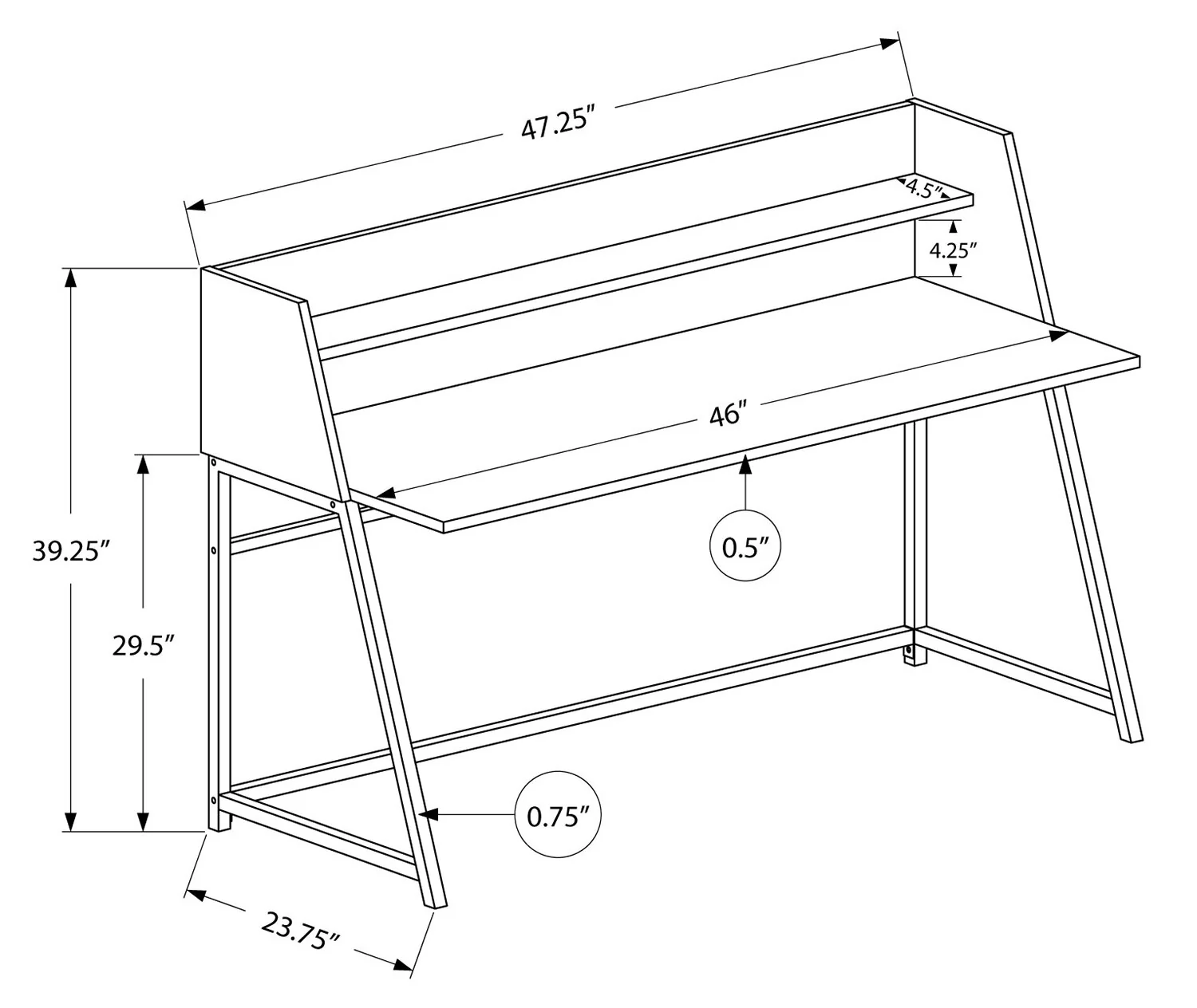 Vilas Desk - Black - Image 5