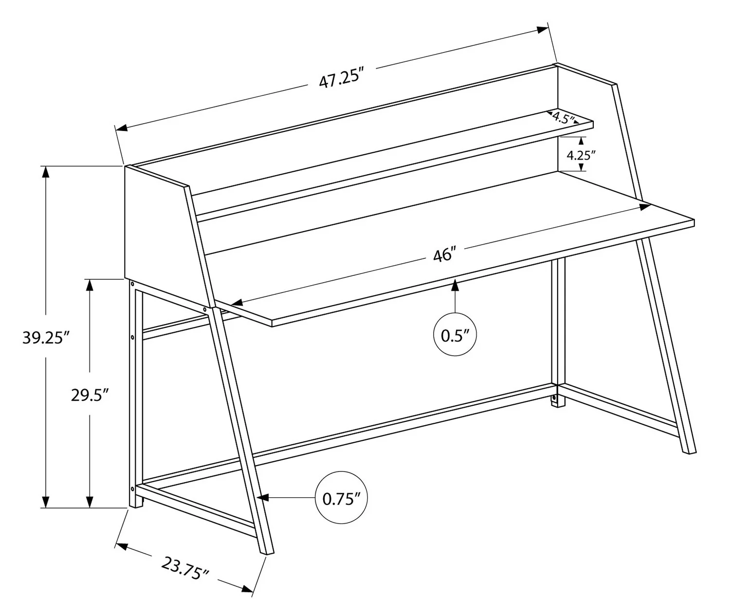 Vilas Desk - White - Image 4
