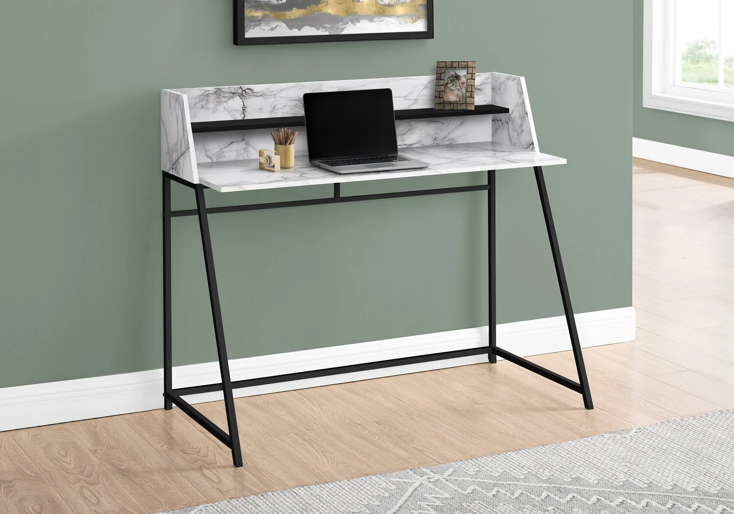 Vilas Desk - White Marble-Look - Image 5