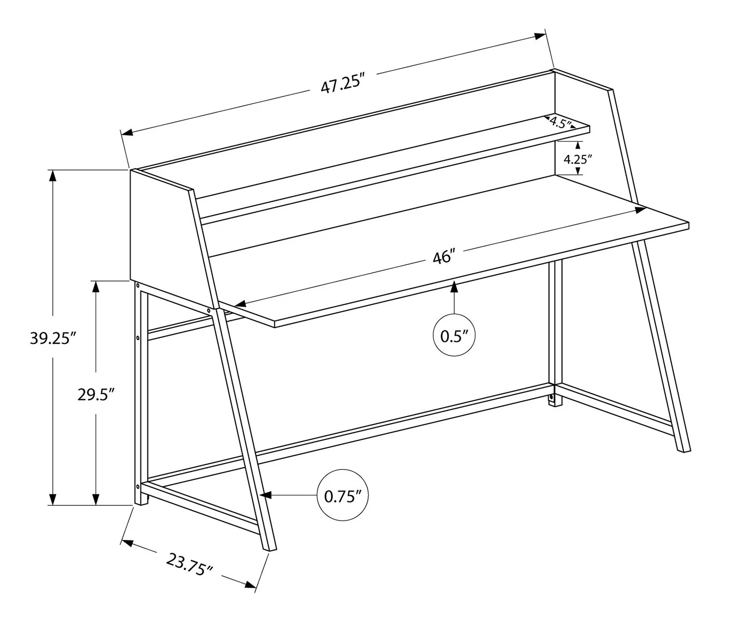 Vilas Desk - White Marble-Look - Image 7