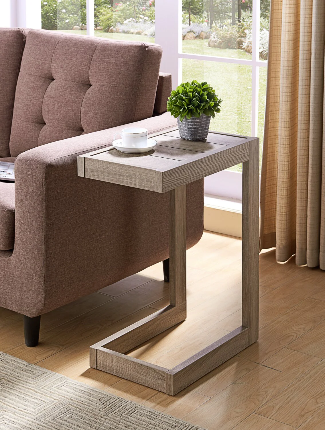 Vivia Chairside Table - Dark Taupe - Image 4