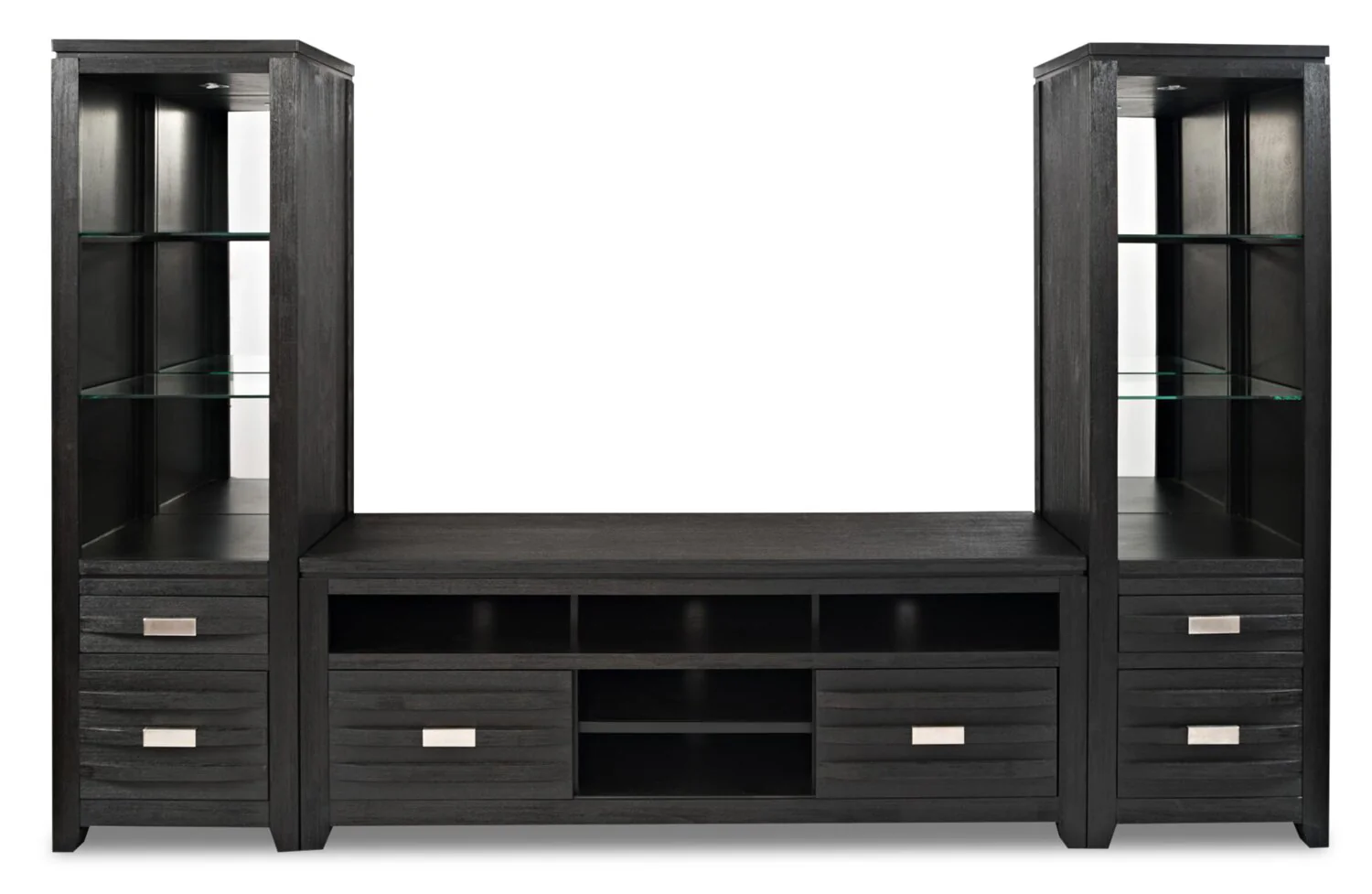 Vizela 3-Piece Entertainment Centre with 60" TV Opening - Charcoal - Image 2