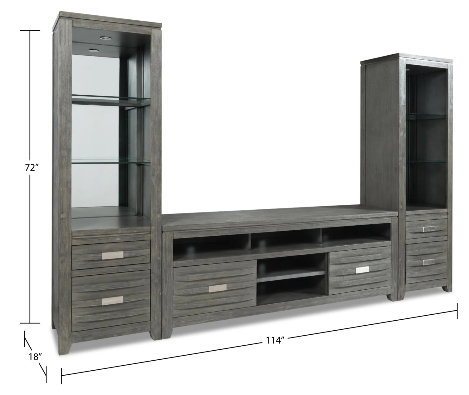 Vizela 3-Piece Entertainment Centre with 70" TV Opening - Grey - Image 8
