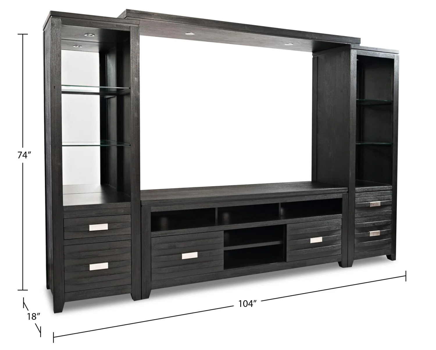 Vizela 4-Piece Entertainment Centre with 60" TV Opening - Charcoal - Image 8