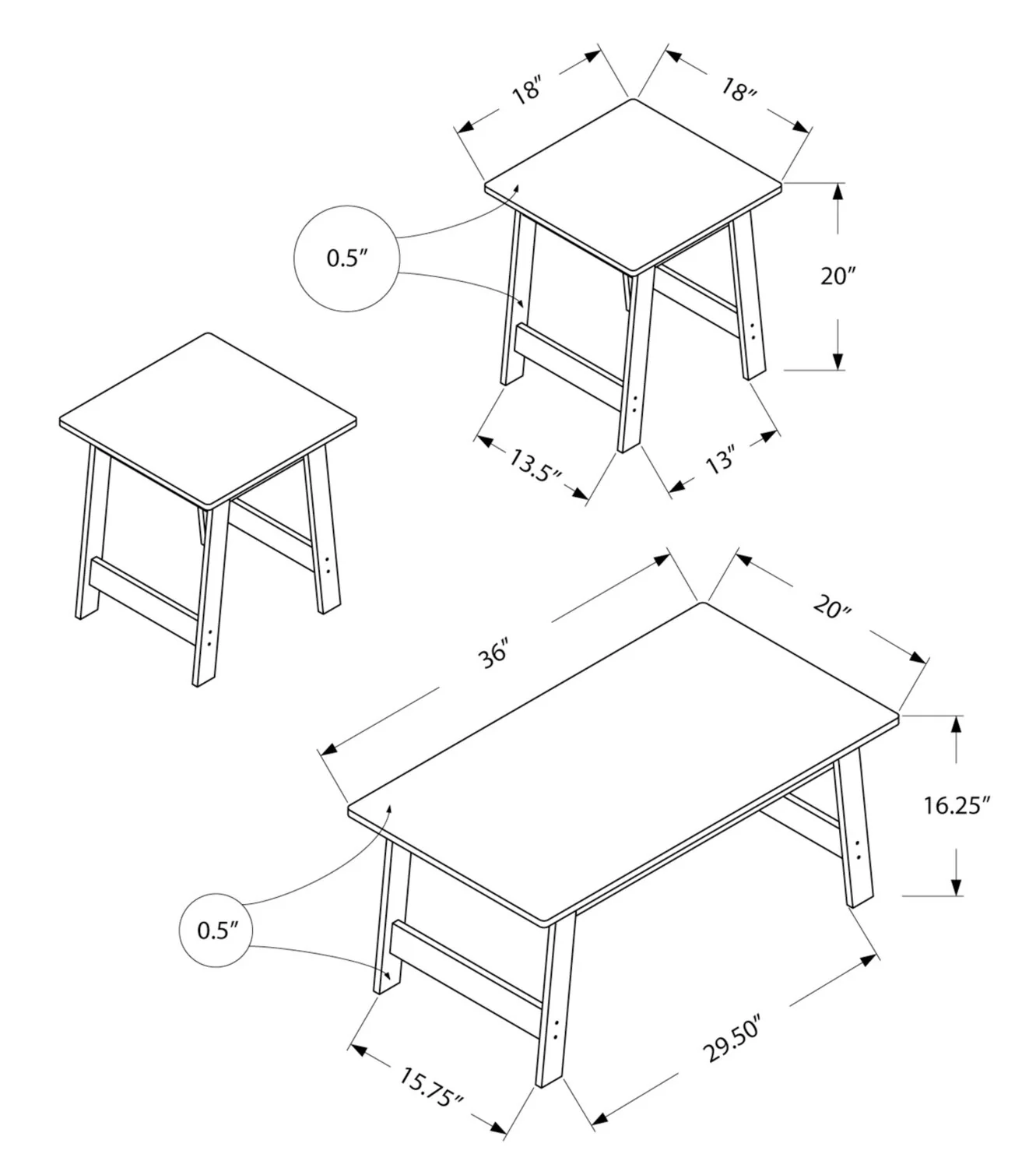 Waddington 3-Piece Coffee and Two End Tables Package - Espresso - Image 5