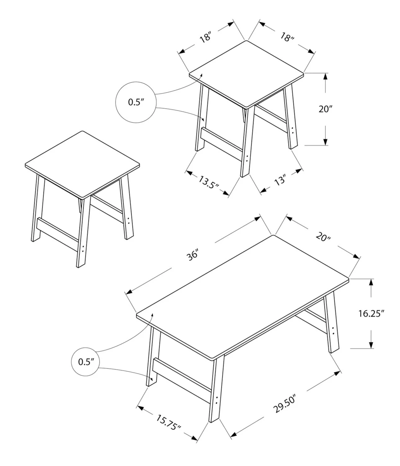 Waddington 3-Piece Coffee and Two End Tables Package - Taupe - Image 4