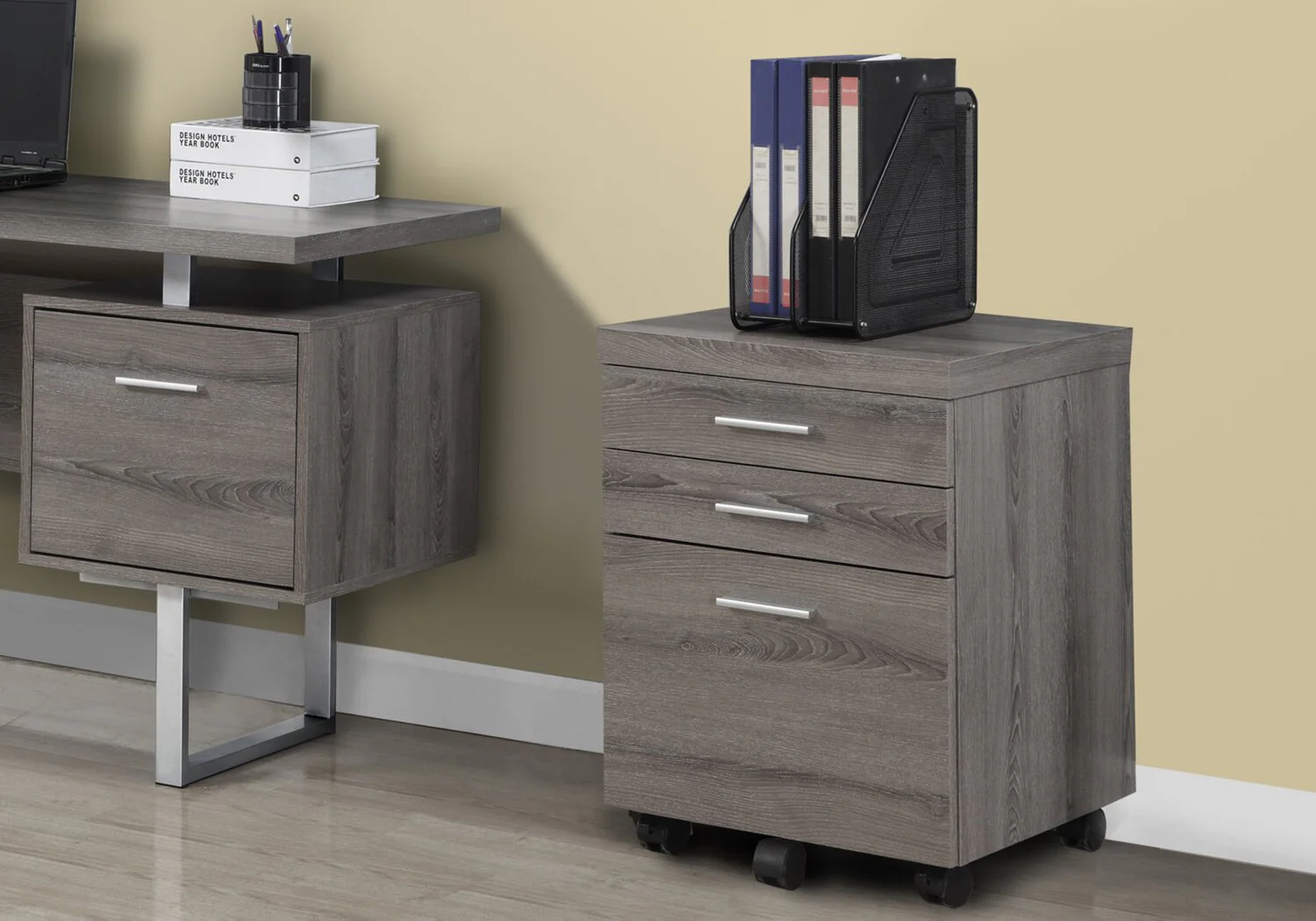 Walcourt Filing Cabinet - Dark Taupe - Image 2