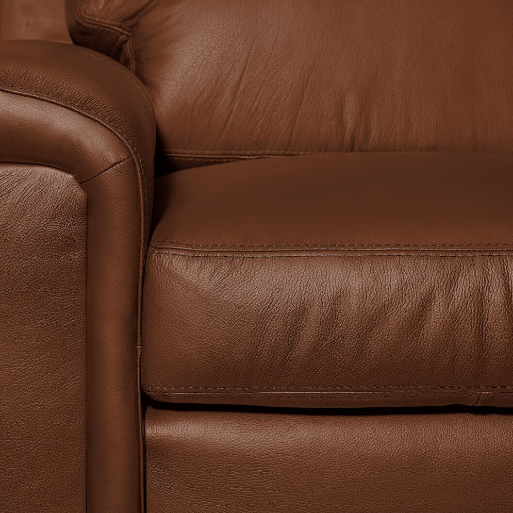 Webster Leather Sofa and Chair Set - Saddle - Image 4