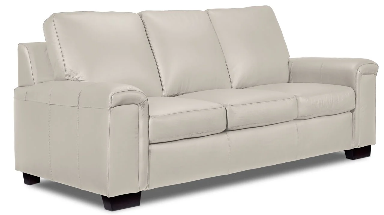 Webster Leather Sofa and Loveseat Set - Silver Grey - Image 2