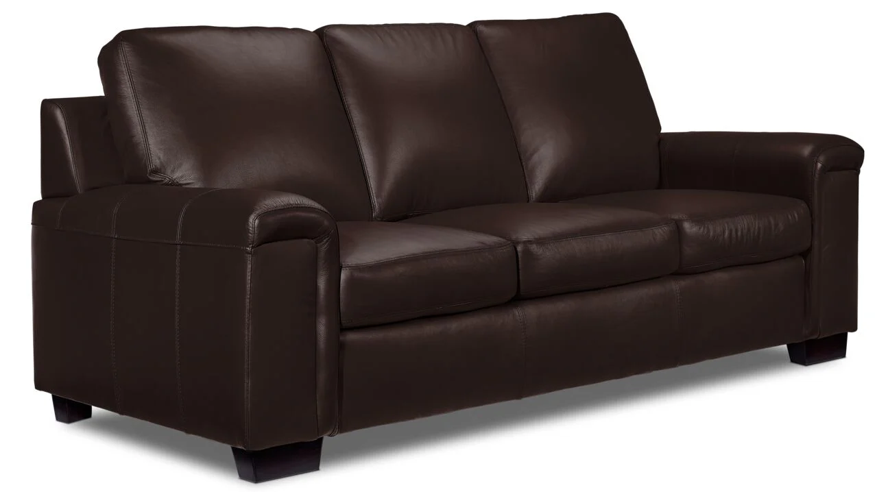 Webster Leather Sofa, Loveseat and Chair Set - Mocha - Image 2