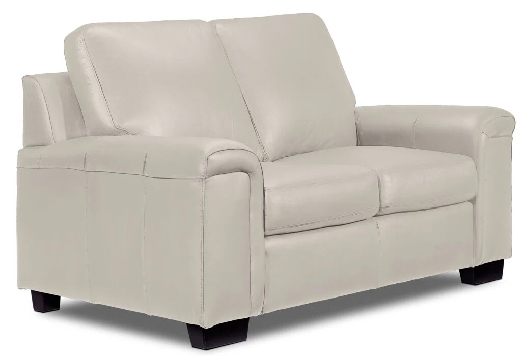 Webster Leather Sofa, Loveseat and Chair Set - Silver Grey - Image 3