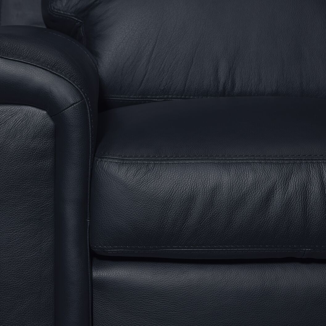 Webster Leather Sofa - Navy - Image 3