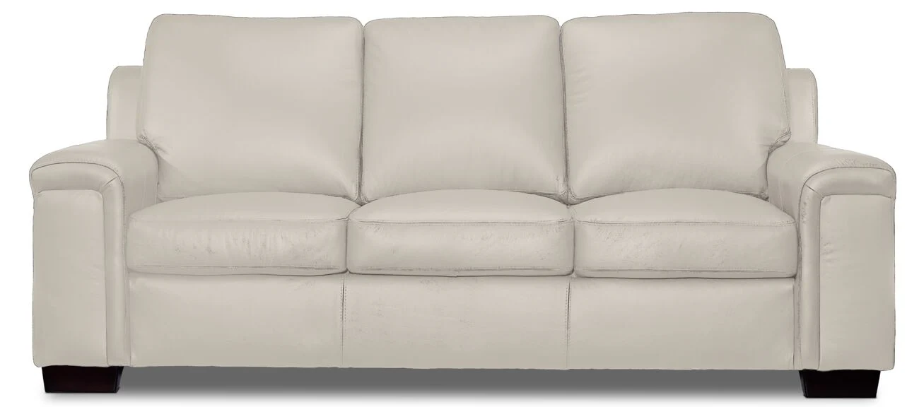 Webster Leather Sofa - Silver Grey - Image 2