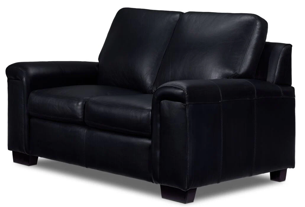 Webster Leather Sofa, Loveseat And Chair Set - Black - Image 4