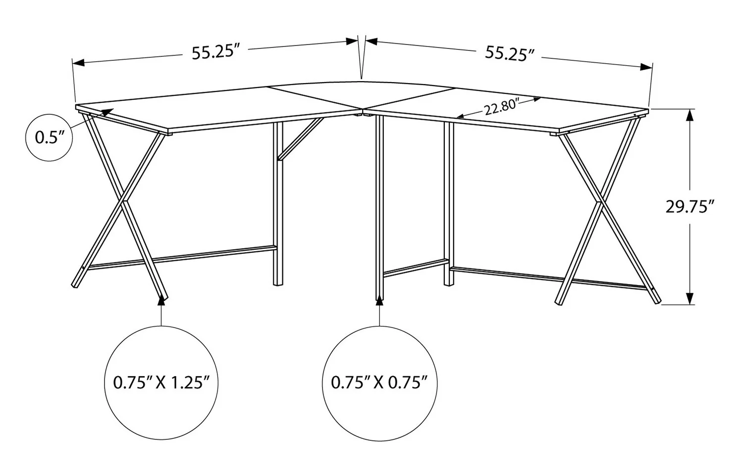 Weimar L-Shaped Corner Desk - Grey - Image 7