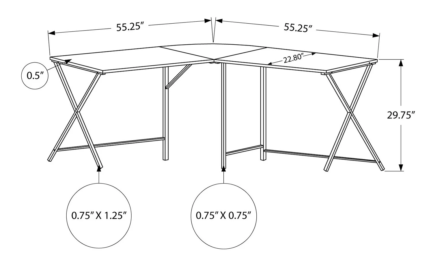 Weimar L-Shaped Corner Desk - Taupe - Image 7