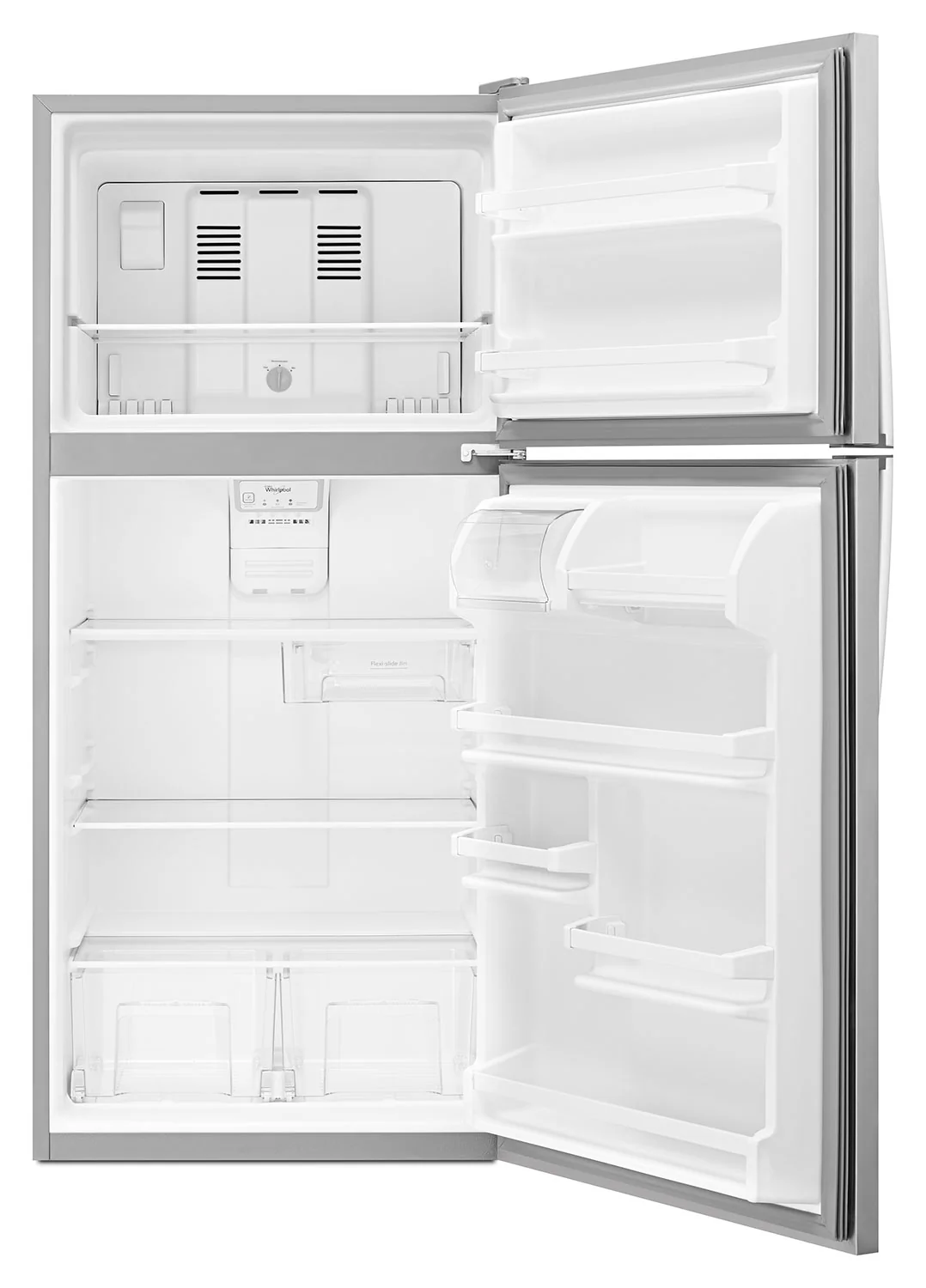 Whirlpool® 18.2 Cu. Ft. Top-Mount Refrigerator with Flexi-Slide™ Bin - Stainless Steel - Image 4