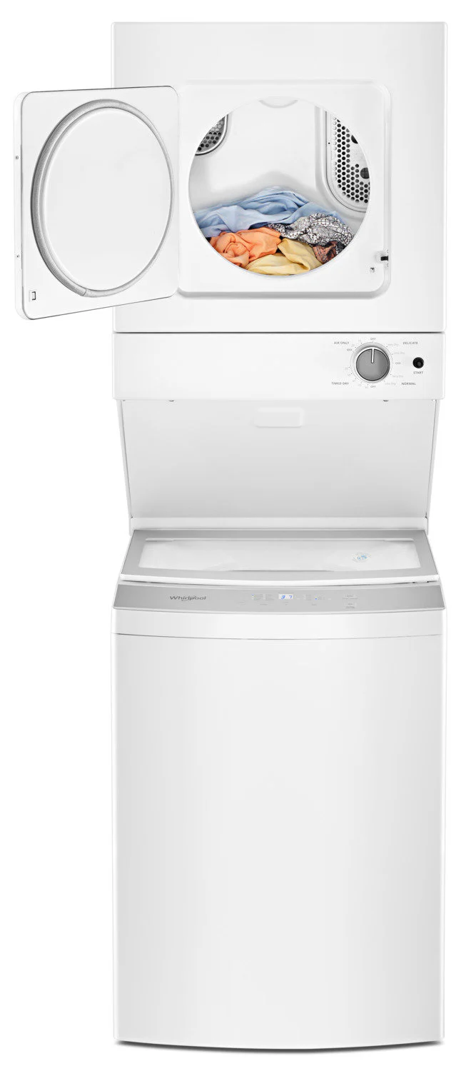 Whirlpool 1.8 Cu.Ft Electric Stacked Laundry with Impeller and Soft-Close Glass Lid Center Controls - Image 3