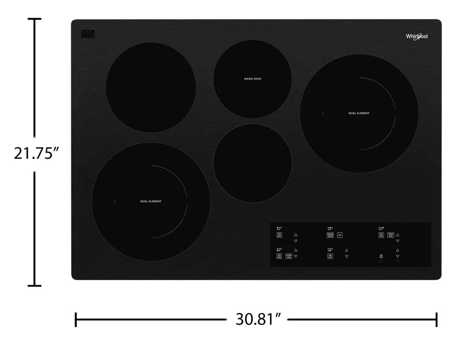 Whirlpool 30" Electric Ceramic Glass Cooktop - WCE97US0KB - Image 3