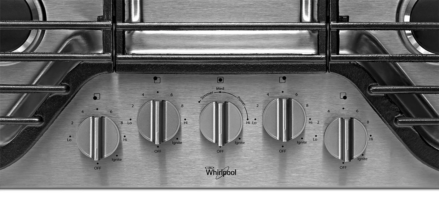 Whirlpool® 30-inch 5 Burner Gas Cooktop with EZ-2-Lift™ Hinged Cast-Iron Grates - WCG97US0HS - Image 3