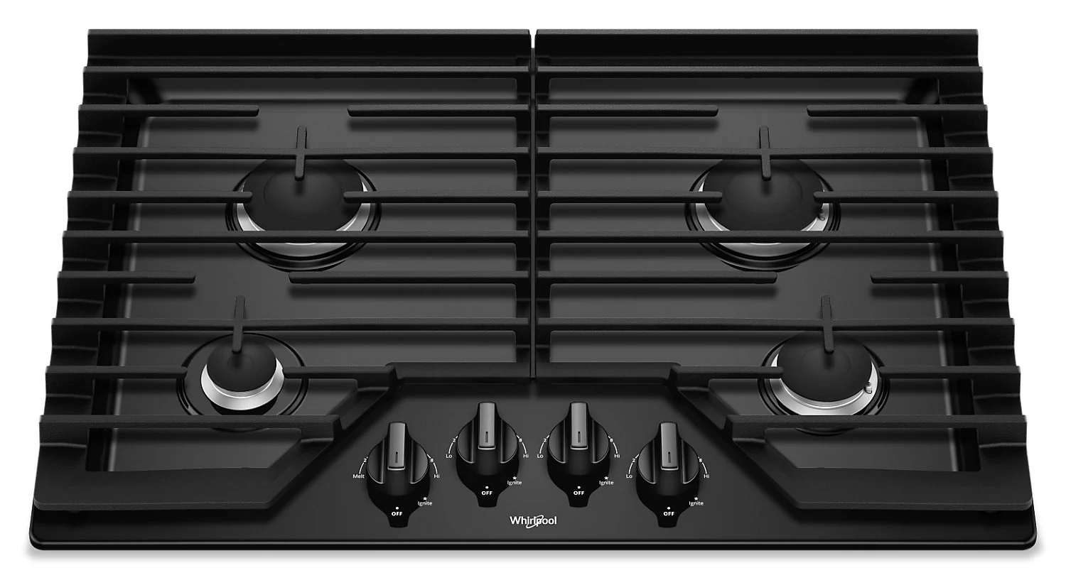 Whirlpool 30-Inch Gas Cooktop with EZ-2-Lift™ Hinged Cast-Iron Grates - WCG55US0HB - Image 2
