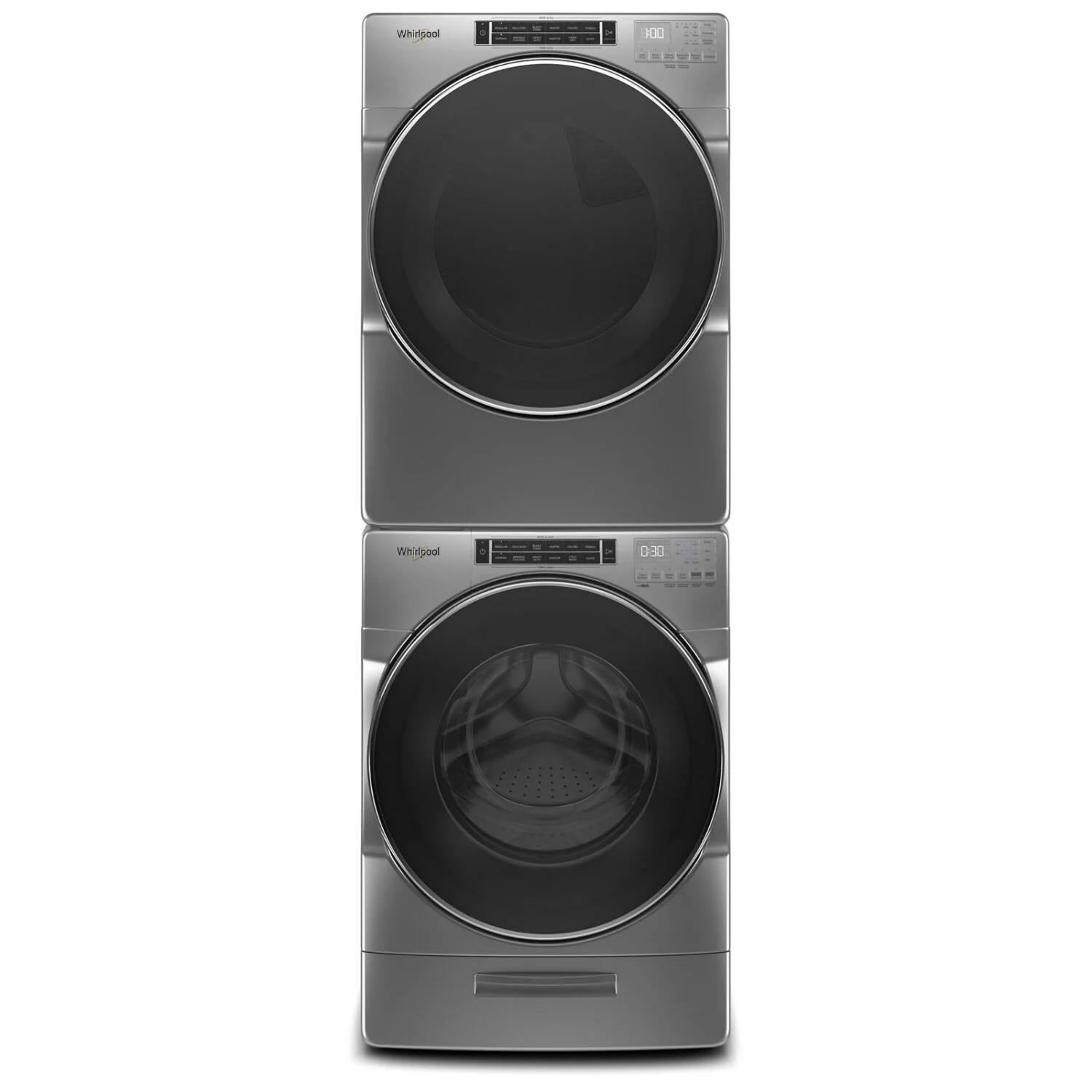 Whirlpool 5.8 Front-Load Washer and 7.4 Cu. Ft. Gas Dryer with Steam - Chrome Shadow - Image 3