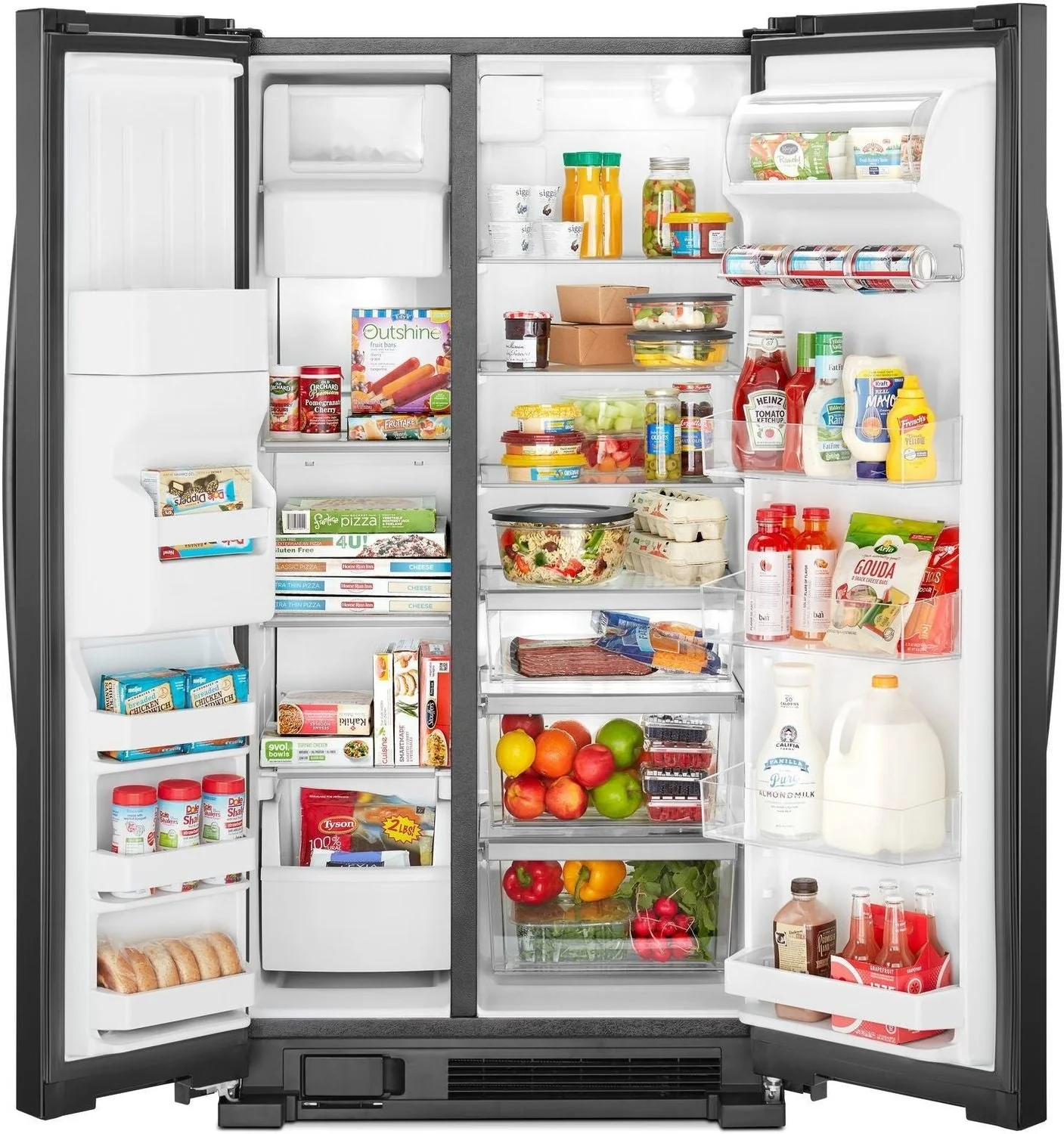 Whirlpool Black Side-by-Side Refrigerator (21 Cu. Ft.) - WRS331SDHB - Image 3