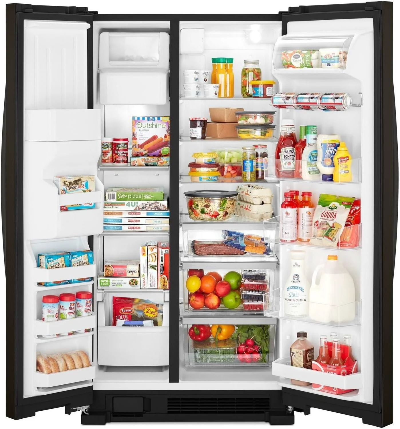 Whirlpool Black Stainless Steel Side-by-Side Refrigerator (25 Cu. Ft.) - WRS325SDHV - Image 6