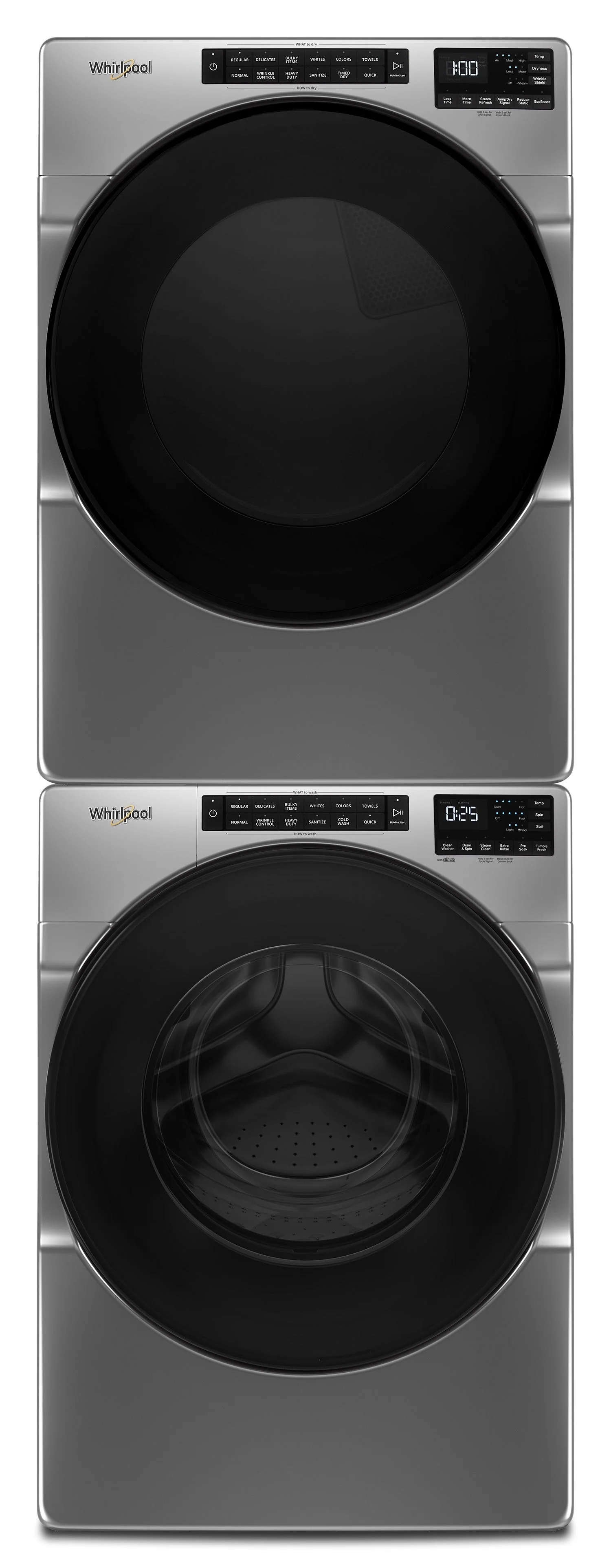 Whirlpool Chrome Shadow Front-Load Washer (5.8 cu. ft.) & Electric Dryer (7.4 cu. ft.) - WFW6605MC/YWED6605MC - Image 2